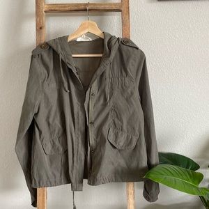 Sweet Wanderer | Green Crop Zip Up Jacket